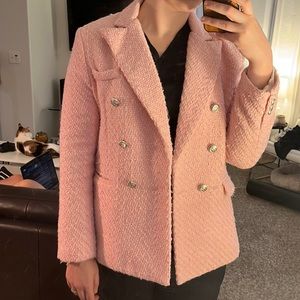 Baby Pink Tweed Blazer Size Large